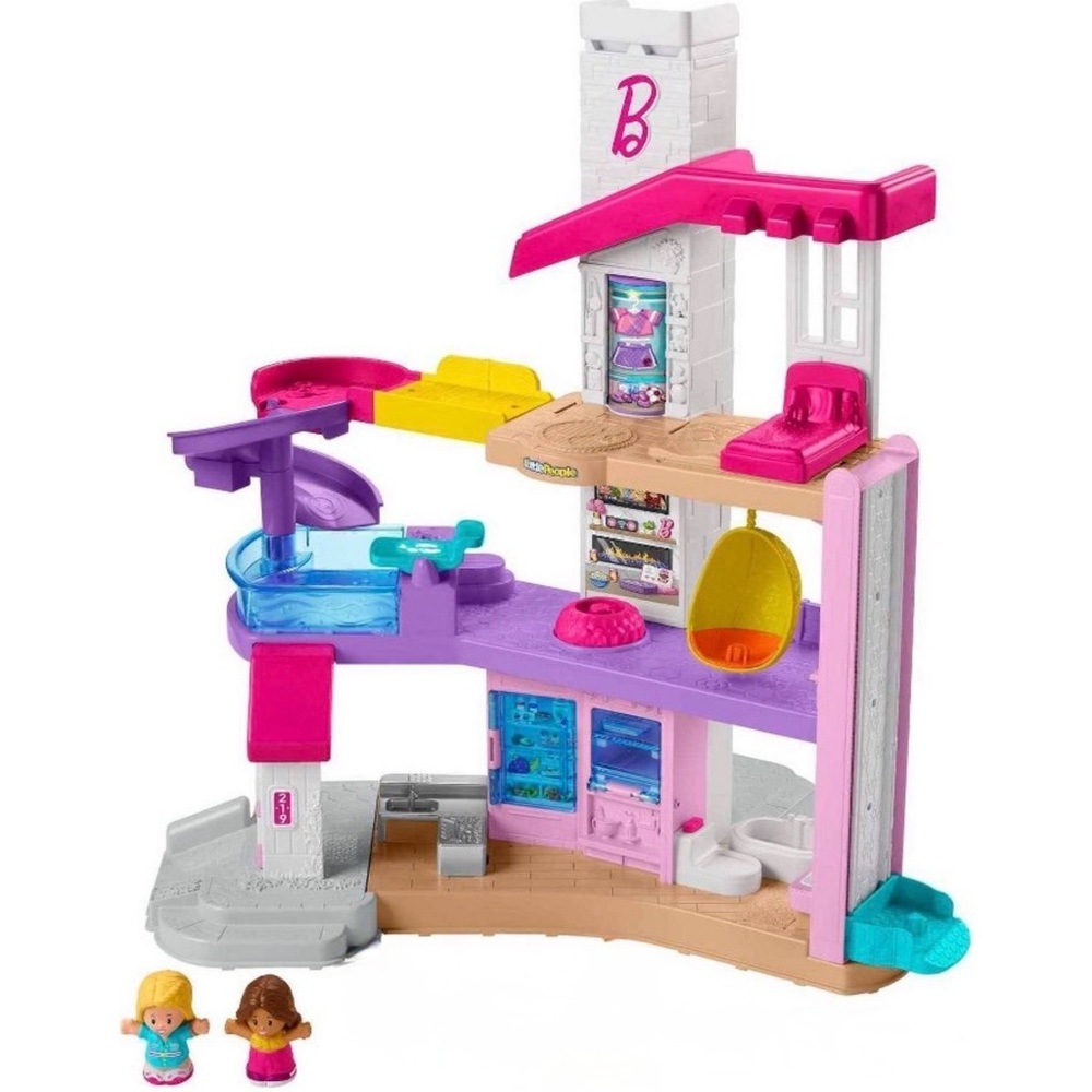 Fisher Price Little People Barbie Dream House Playset w/ Figures Sounds